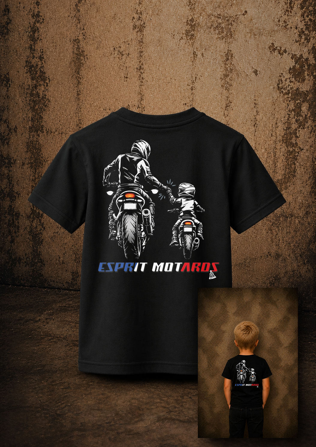 T-Shirt Enfant – Père & Fils – L’Héritage Motard
