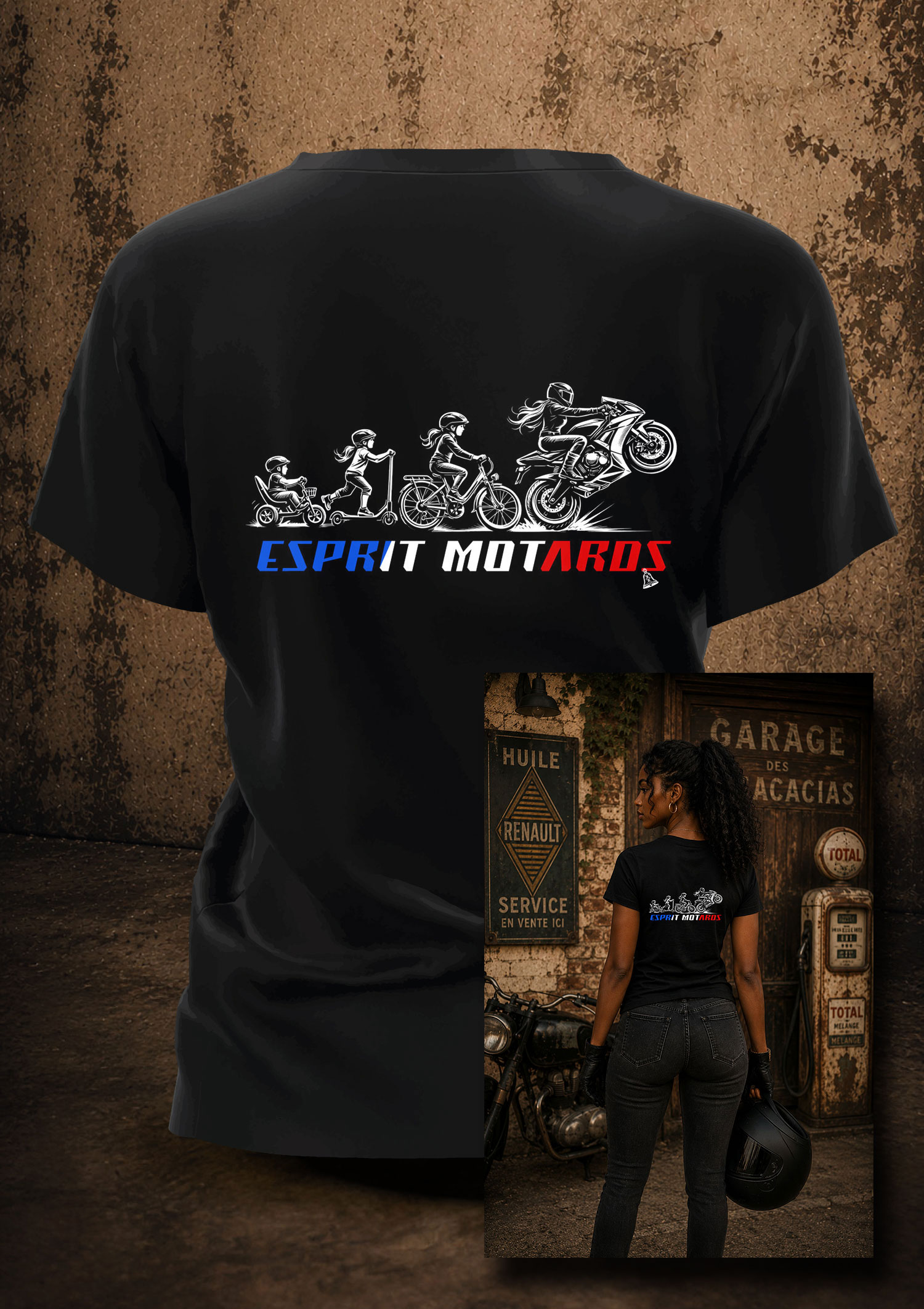 T-Shirt Femme - Née pour Rouler