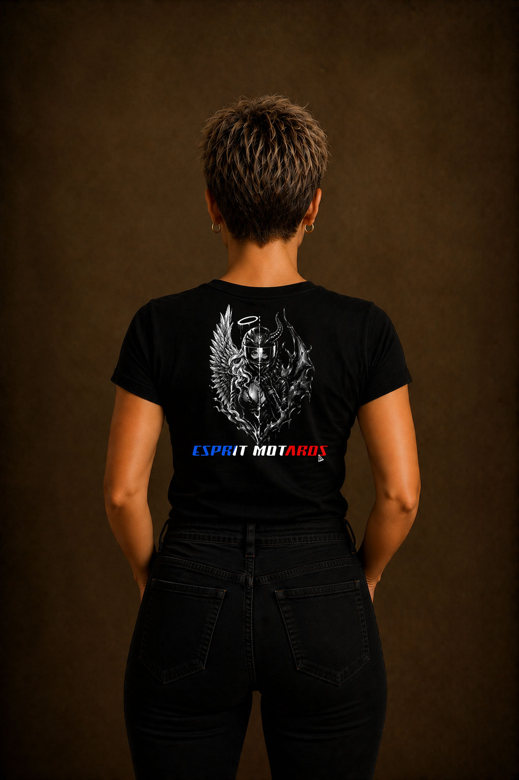 T-shirt Femme « Entre Ombre et Lumière » Noir & Blanc – Image 3