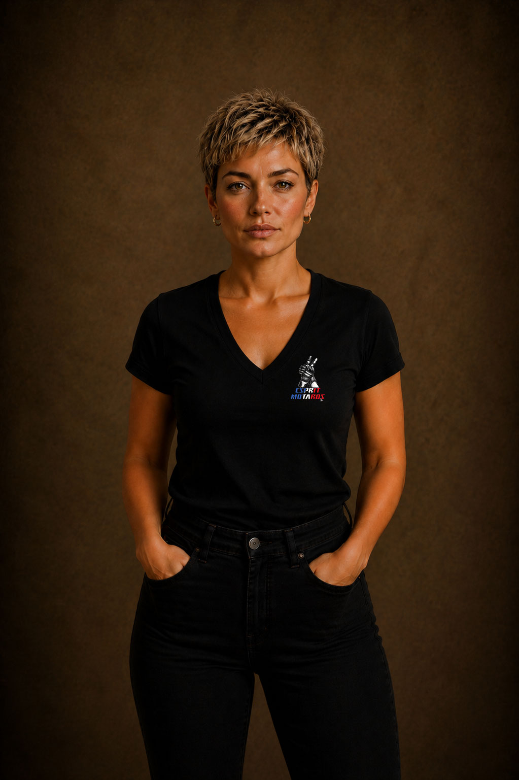 T-shirt Femme « Entre Ombre et Lumière » Noir & Blanc – Image 4