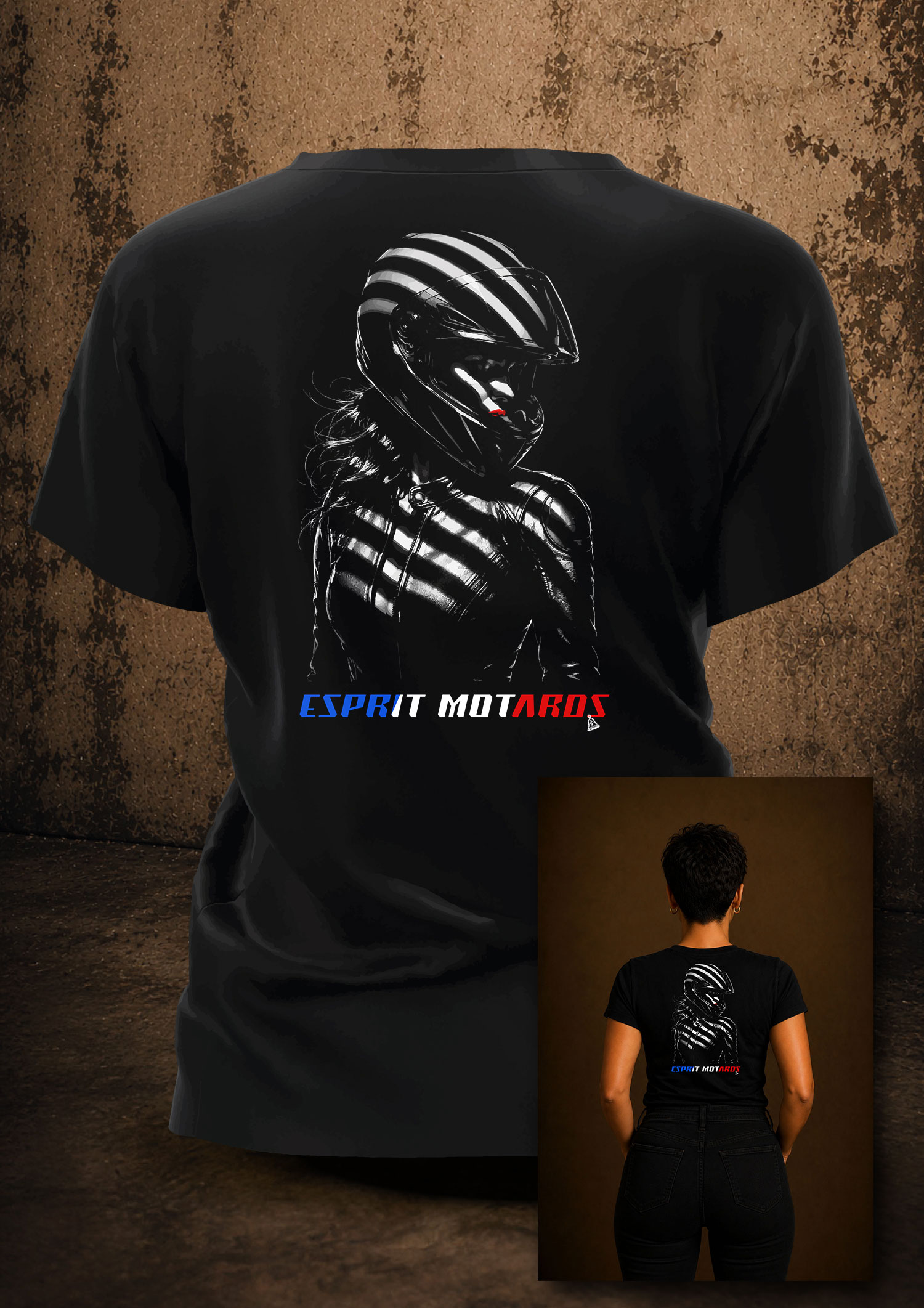 T-shirt Femme « L'Ombre de la Motarde »