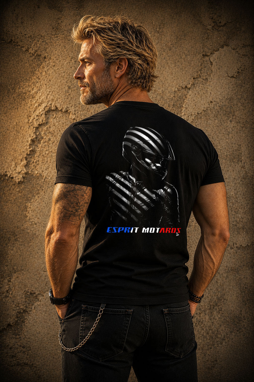 T-shirt Homme « L'Ombre du Motard » – Image 3