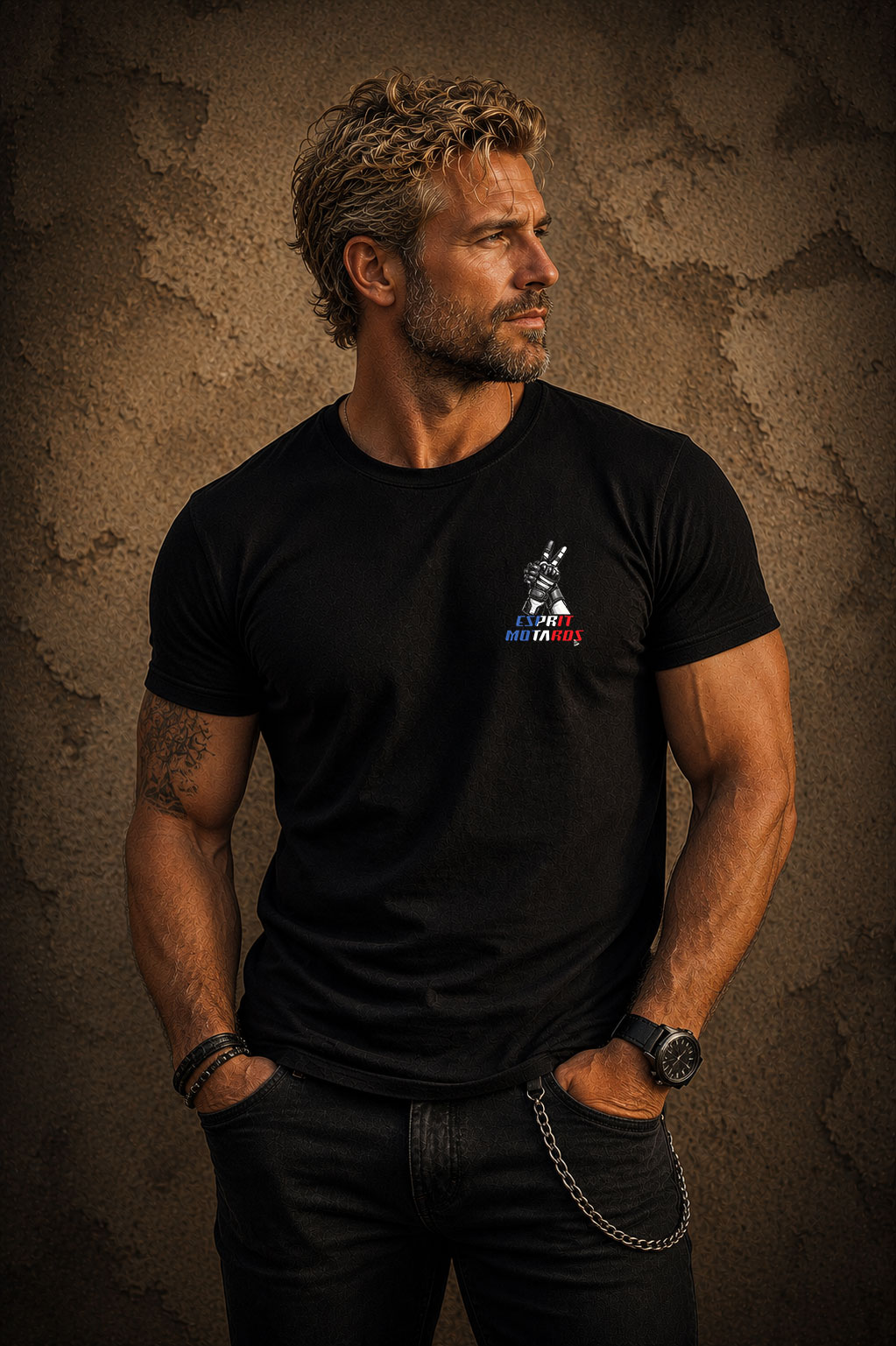 T-shirt Homme « L'Ombre du Motard » – Image 4
