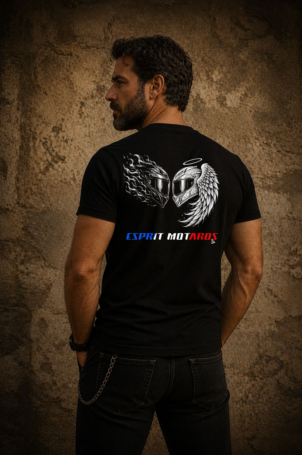 T-shirt Homme Motard « Deux Âmes, Une Passion » – Image 3