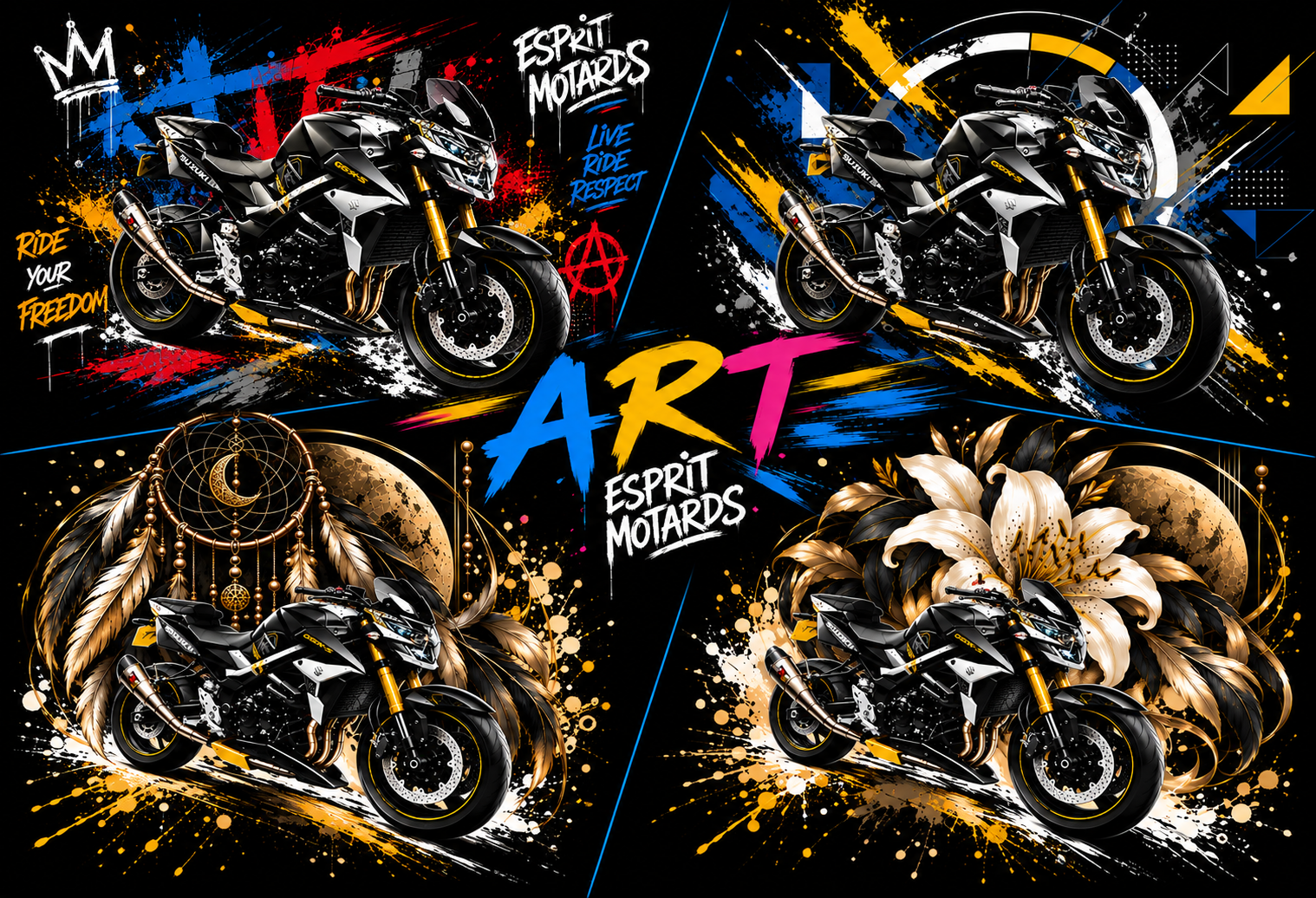 T-shirts personnalisés moto Univers Art – Esprit Motards
